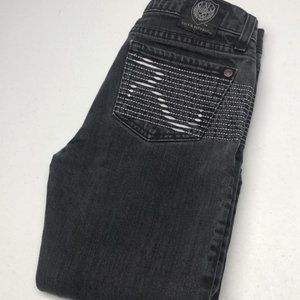RARE ROCK & REPUBLIC BERLIN SKINNY JEANS 25x34 BLACKWASH MADE IN USA 🇺🇸